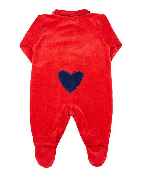 Macacão Bebê Plush Estampado Bolinha com Lacinhos - Vermelho