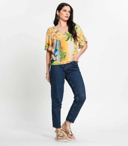 Blusa Feminina Estampada Infinita Cor Rosa