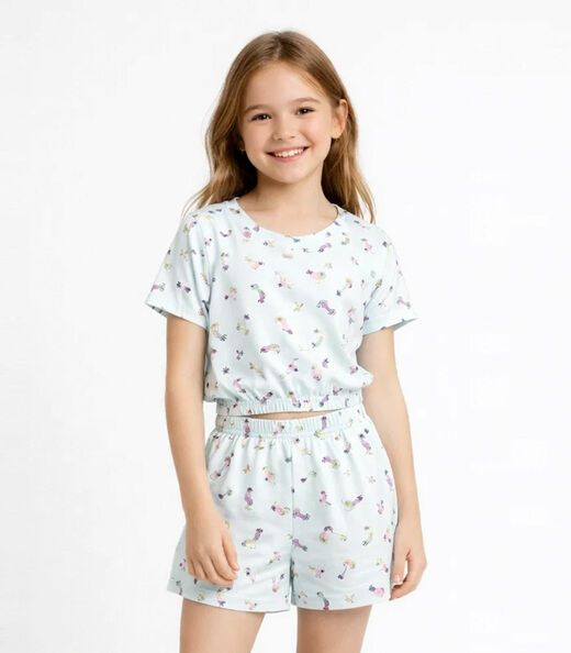 Image_Conjunto Infantil Menina Blusa E Short Select Bege