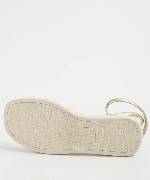 Sandália Flatform Feminina Metalizada Via Uno