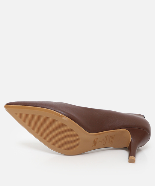 Scarpin Feminino Bico Fino Vizzano Marrom