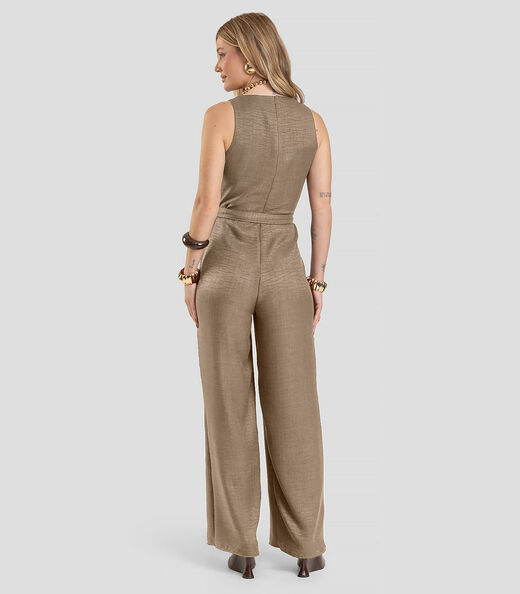 Macacão Longo Feminino Dianna Marrom