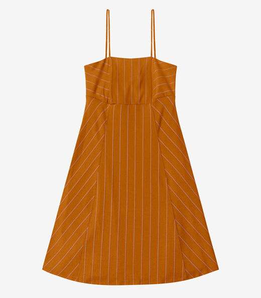 Vestido Curto De Alças Decote Quadrado Endless Marrom