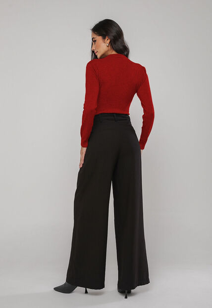 Blusa de Tricot Com Tramas Texturizada Vermelho Salvatore