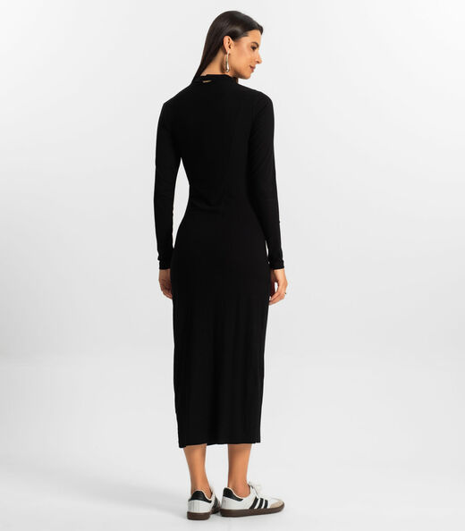 Vestido Manga Longa Feminino Rovitex Preto