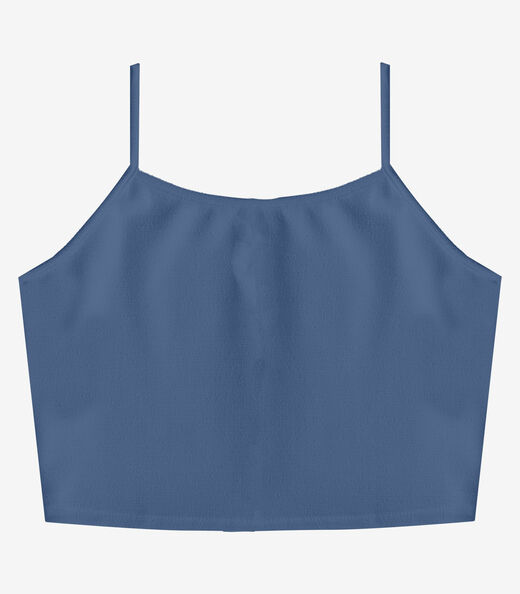 Blusa de Alça Feminina Tecido Henera Infinita Cor Azul
