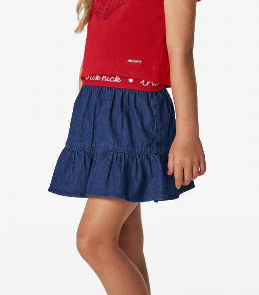 Conjunto Infantil Blusa Com Saia Trick Nick Vermelho