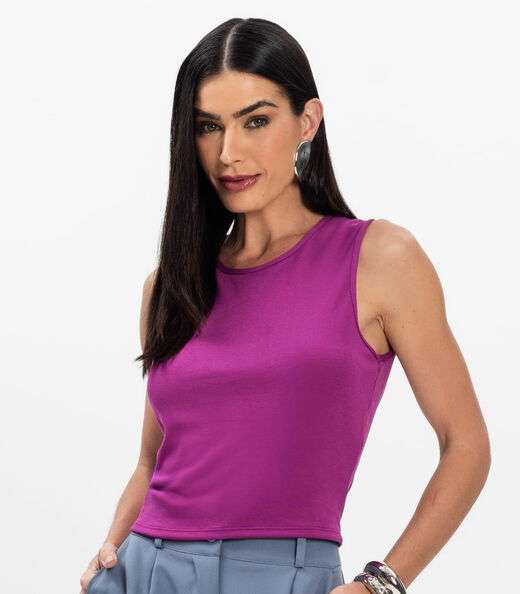 Regata Feminina em Ponto Roma Rovitex Roxo