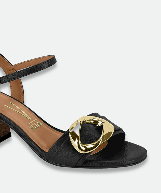 Sandália Feminina Salto Grosso Vizzano Preto