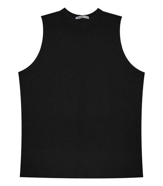 Regata Plus Size Em Ribana Canelada Secret Glam Preto