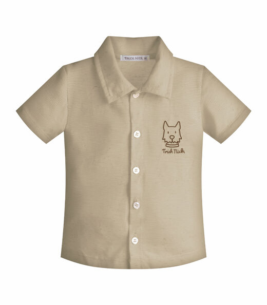 Conjunto Infantil Camisa Com Bermuda Trick Nick Bege