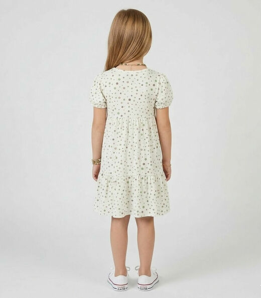 Vestido Infantil Com Franzido na Saia Select Bege