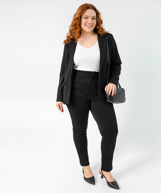 Image_Calça Plus Size Feminina Legging Botões Marisa Preto