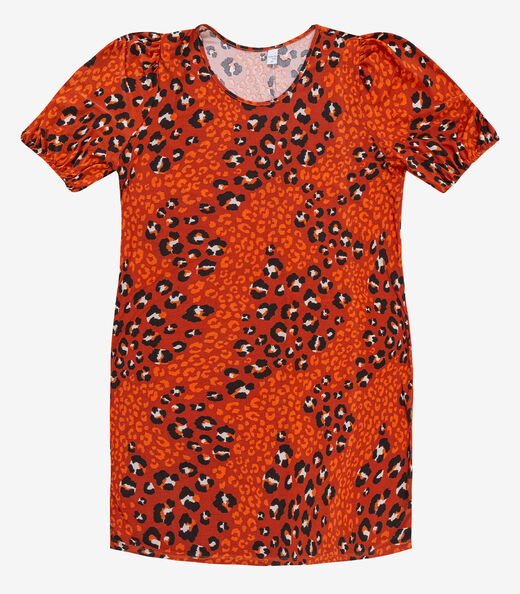 Vestido Malha Fria Plus Infinita Cor Laranja