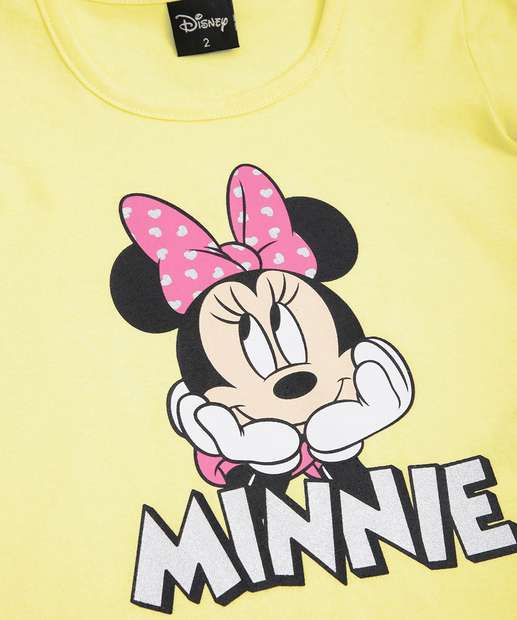 Conjunto Infantil Manga Curta Minnie Disney Tam 1 a 3