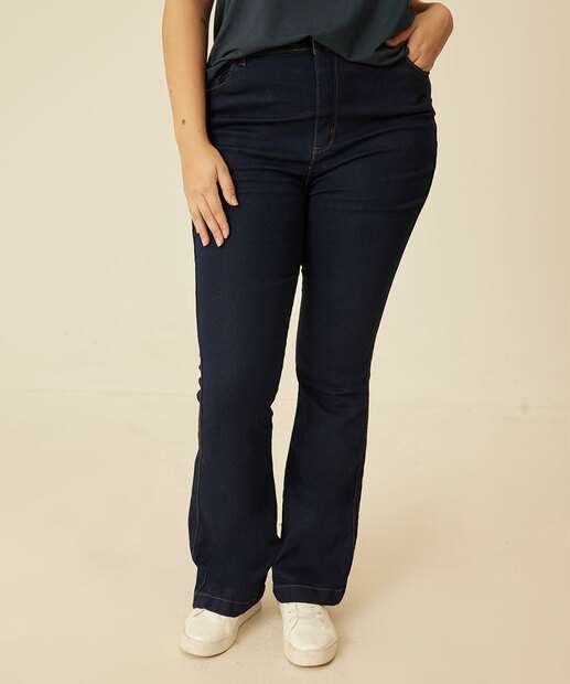 Calça Plus Size Feminina Jeans Flare