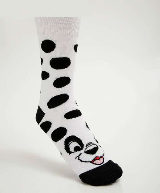 Image_Meia Cano Longo Feminina Estampa Dálmata Disney