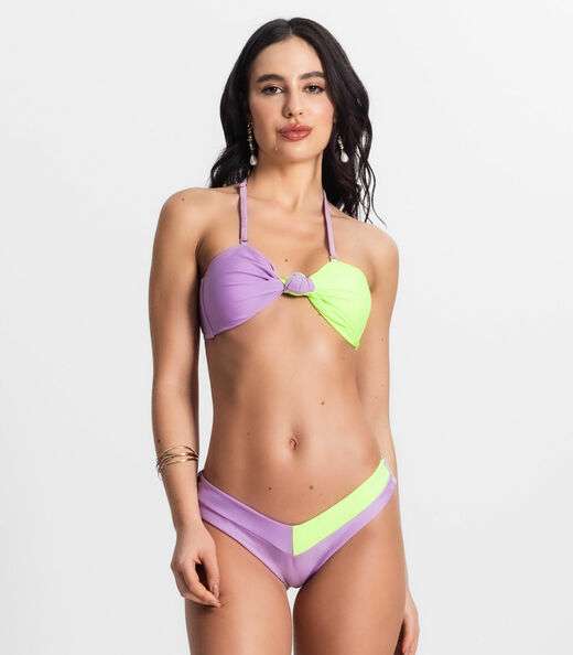 Conjunto Biquíni Dupla Face Nó Bicolor Bela Gaia Rosa