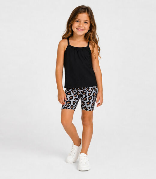 Conjunto Infantil Blusa de Alça e Ciclista Select Preto