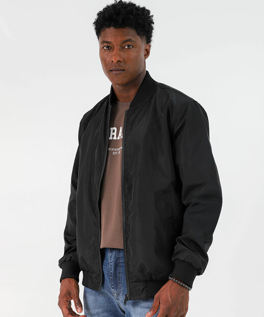 Image_Jaqueta Masculina Bomber Preta com Zíper Marisa