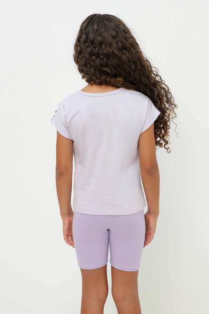 Blusa Infantil Hello Kitty E Amigos Tam 4 a 10 Lilás
