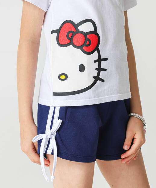 Conjunto Infantil Hello Kitty Tam 4 a 10 Off White