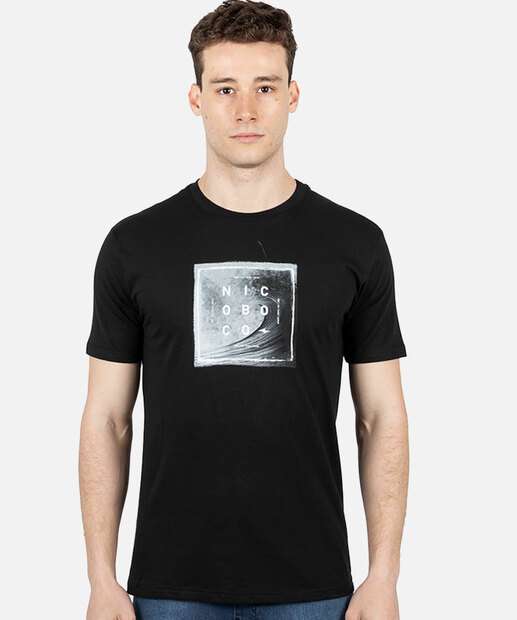 Camiseta Masculina Estampa Frontal Manga Curta Nicoboco  