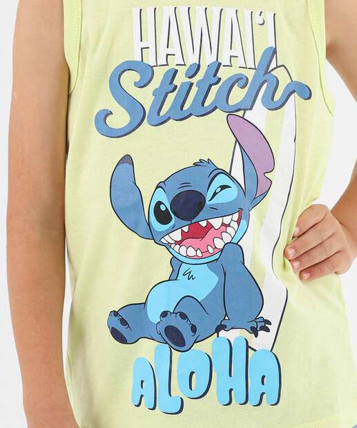 Regata Infantil Stitch Disney Tam 4 a 10 Verde