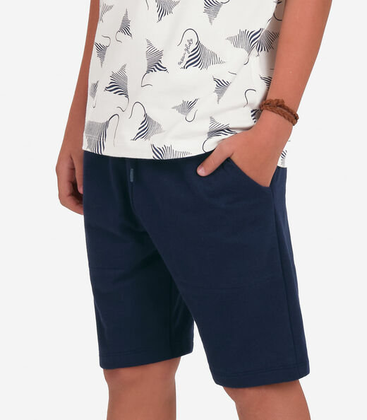 Conjuto Menino Trick Nick Camiseta Com Bermuda Bege