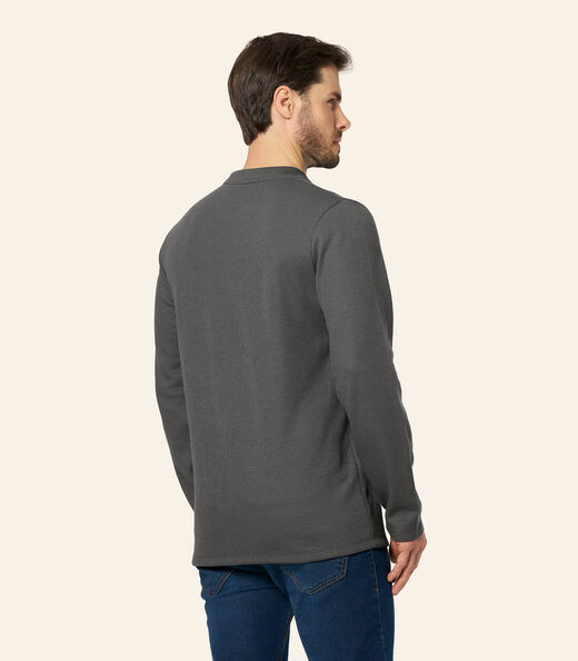 Camiseta Masculina Manga Longa Malhão Diametro Cinza