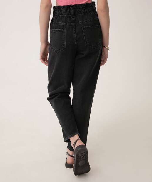 Calça Jeans Clochard Juvenil Marisa Tam 10 a 16 Preto