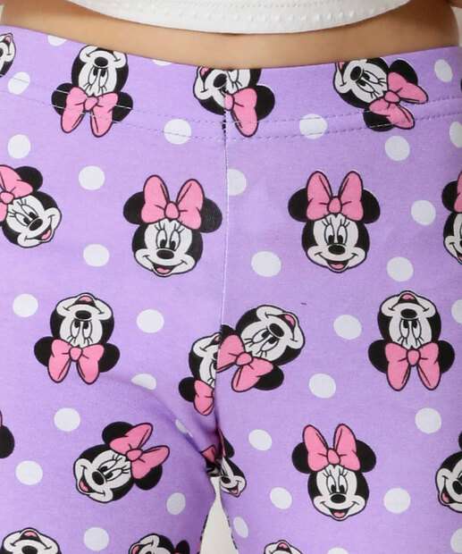 Calça Infantil Legging Estampa Minnie Disney Tam 4 a 10