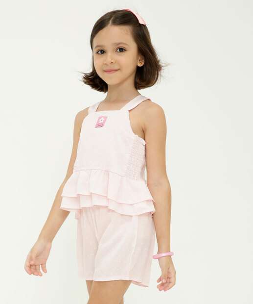 Conjunto Infantil Textura Babado Tam 4 a 10
