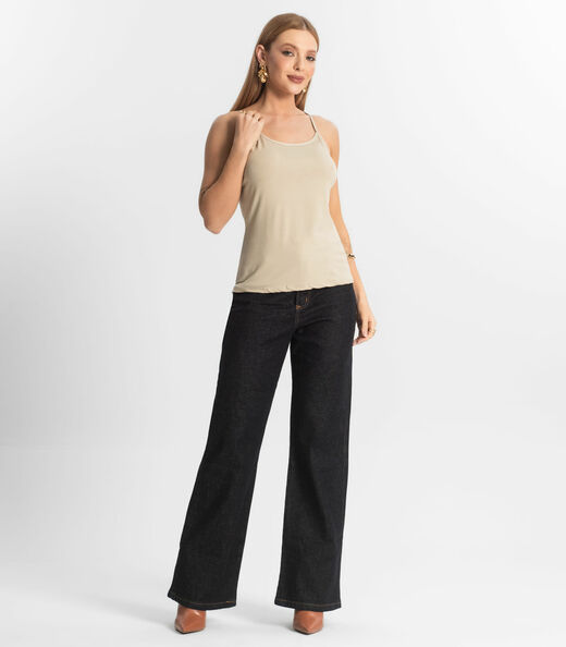 Blusa Feminina de Alças Básica Rovitex Bege