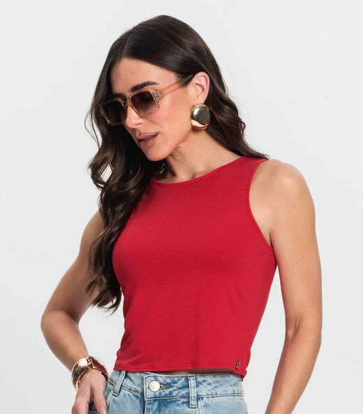 Regata De Viscotorcion Básica Feminina Endless Vermelho