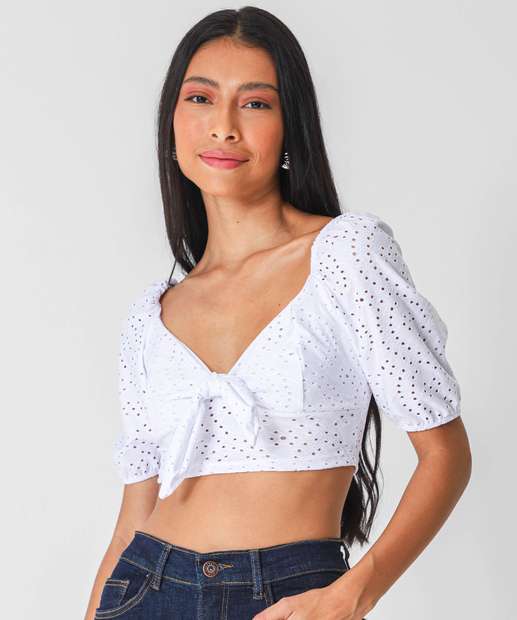 Image_Blusa Cropped Feminina Laise Laço Marisa Branco
