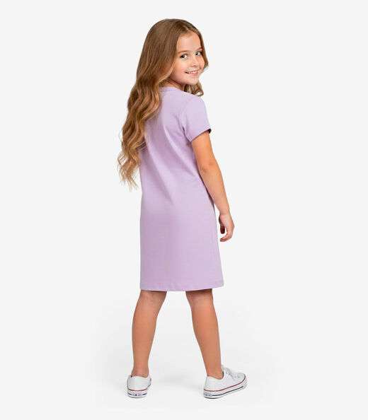 Vestido Feminino Infantil em Molecotton Select Roxo