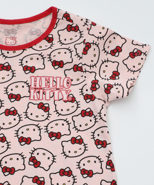 Camisola Infantil Hello Kitty Tam 4 a 12 Rosa