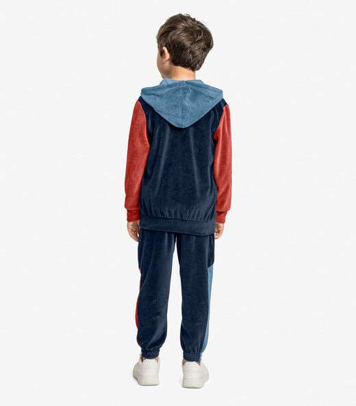 Conjunto Jaqueta Com Capuz e Calça Trick Nick Azul