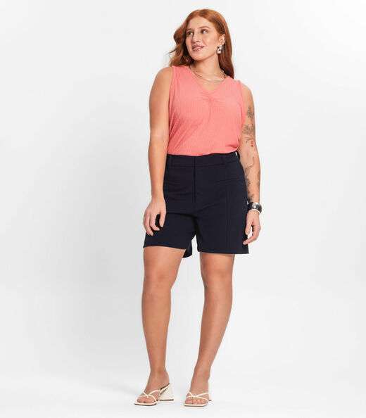 Regata Plus Size Em Ribana Canelada Secret Glam Rosa