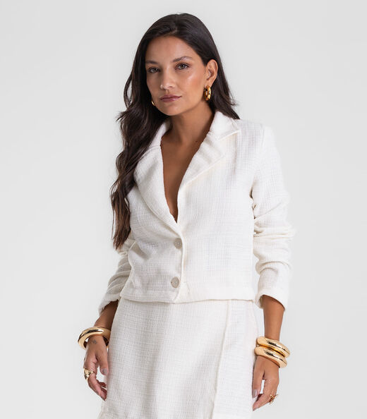 Casaco Feminino Tweed Polly Endless Bege