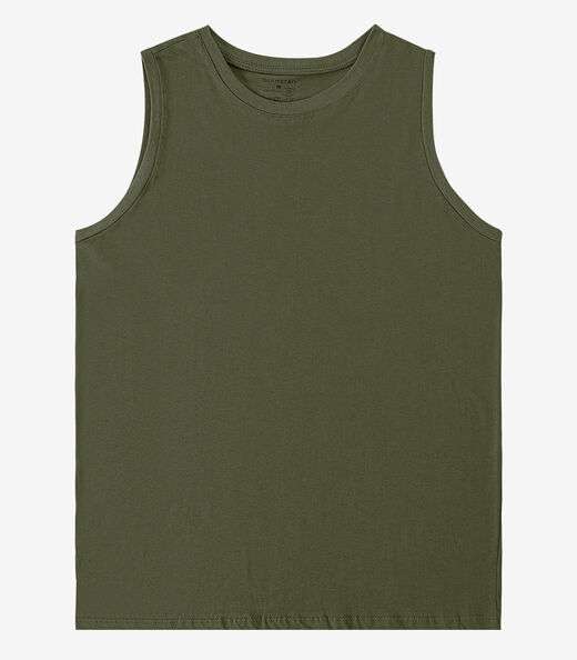 Regata Masculina Básica Meia Malha Diametro Verde