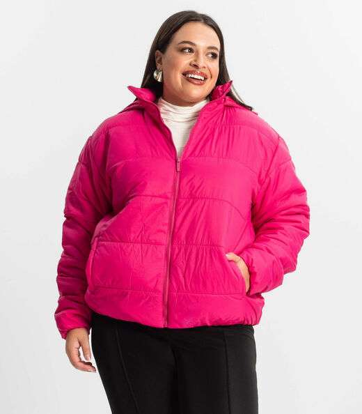 Image_Jaqueta Com Capuz Feminina Plus Size Secret Glam Rosa