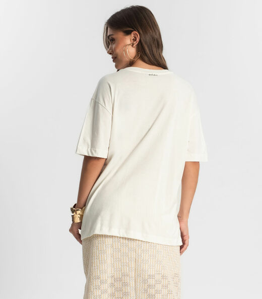 Blusa Feminina Manga Curta Sun Endless Bege