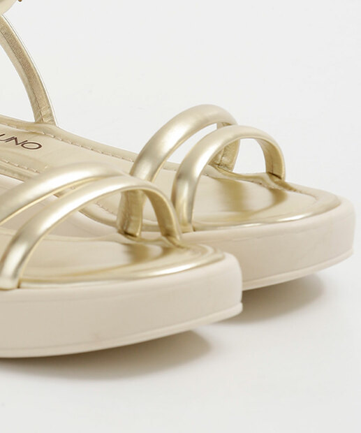 Sandália Flatform Feminina Metalizada Via Uno