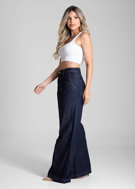 Calça Jeans Sawary Super Wide Leg Petit - 282628