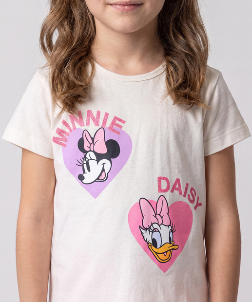 Conjunto Infantil Minnie E Margarida Disney Tam 4 a 10 Off White