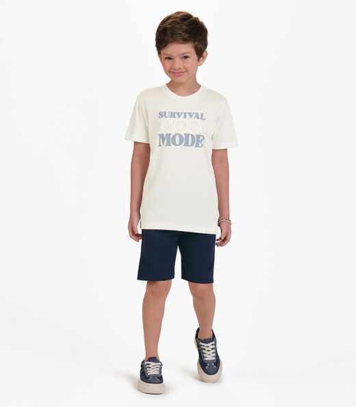 Conjunto Camiseta com Bermuda Trick Nick Bege