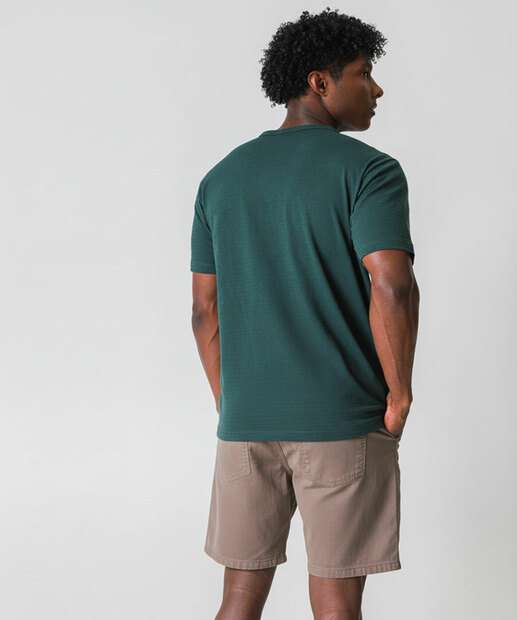 Bermuda Masculina Slim Sarja Bege 