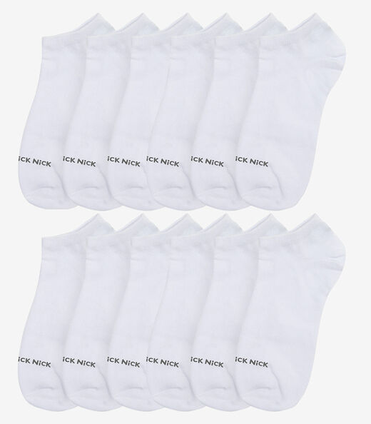 Image_Kit 12 Pares De Meia Soquete Lisas Trick Nick Branco